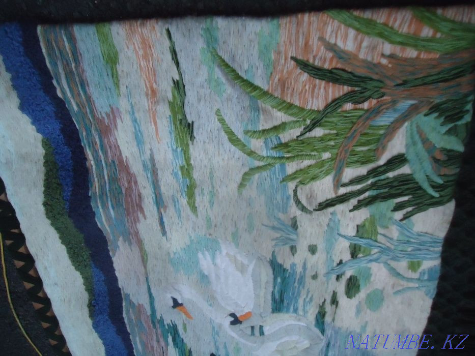 Панно Гобелен Ручная работа пара лебедей - ЛЮБОВЬ символическая Алматы - изображение 7