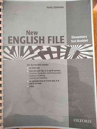 Сборник книга тестов, new English file OXFORD, ELEMENTARY TEST Booklet  Алматы