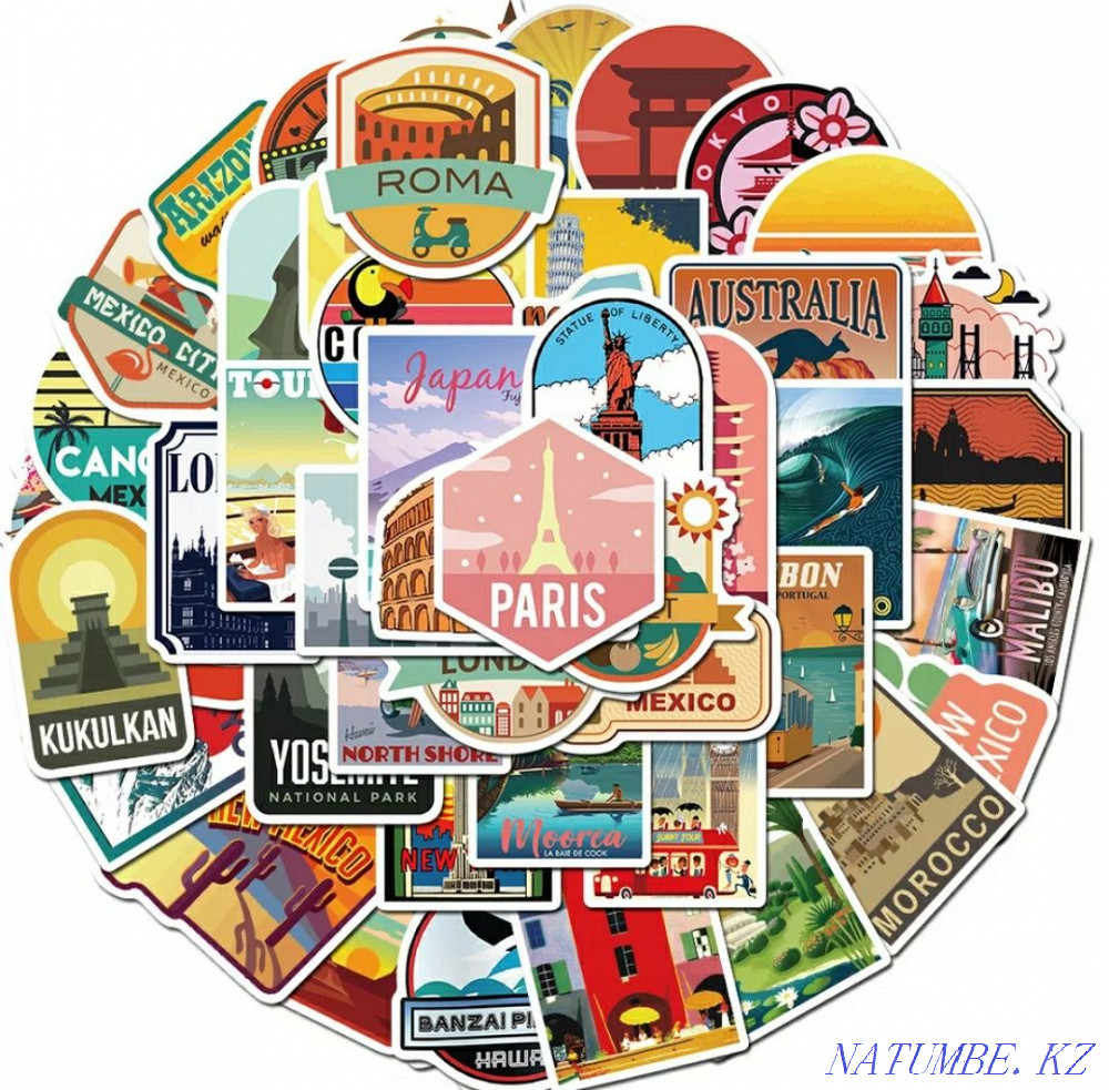Stickers High quality vinyl stickers 60 pieces Almaty - photo 6