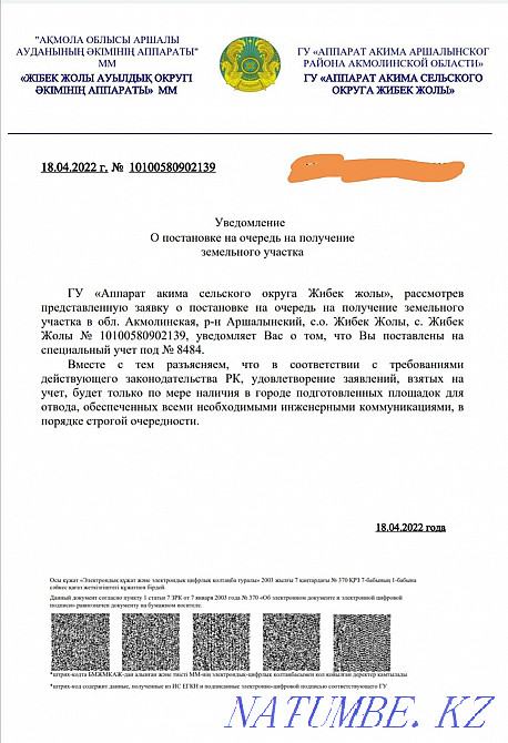 State services queuing for land plot Astana - photo 1