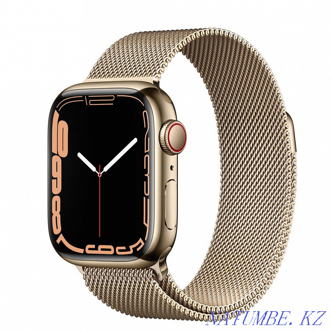 Apple Watch 7 41mm Gold Stainless Steel + 3 original straps Almaty - photo 1