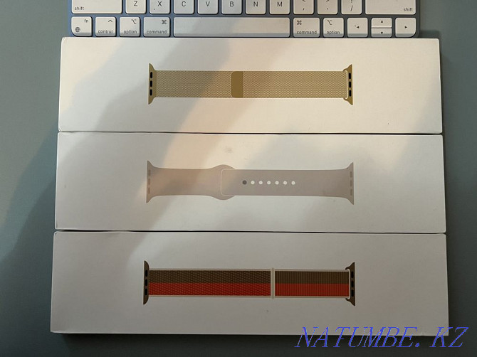 Apple Watch 7 41mm Gold Stainless Steel + 3 original straps Almaty - photo 4