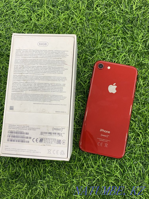 iPhone 8 RED 64GB excellent condition battery 100% final 75k Shymkent - photo 2
