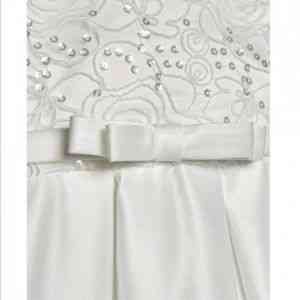 белое платье c бантом и блестками блестящими пайетками 98-116 Almaty
