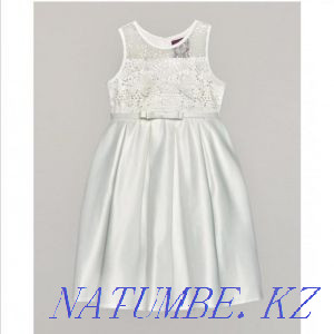 white dress with bow and sequins with shiny sequins 98-116 Almaty - photo 1