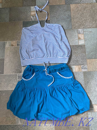 Комплект из юбки и топа голубого цвета Актобе - изображение 1