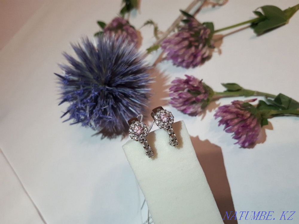 Детские серебряные сережки с фианитами Алматы - изображение 4