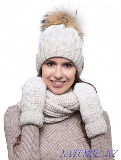 Набор шапка шарф варежки Астана - изображение 2