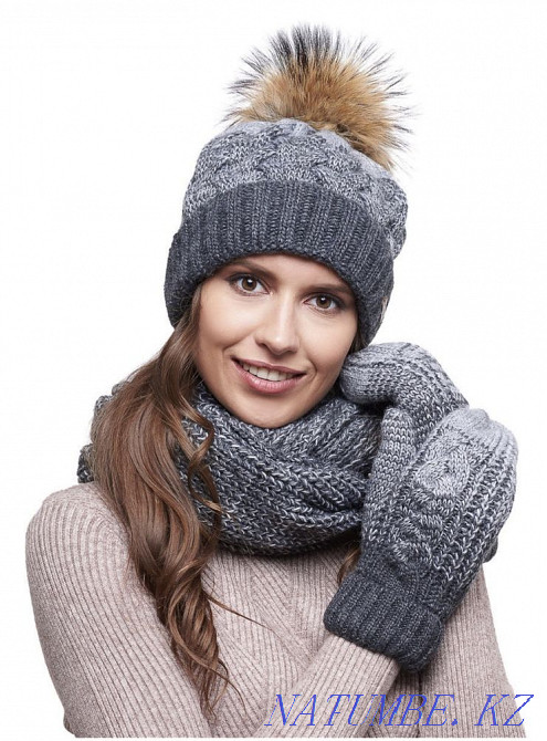 Набор шапка шарф варежки Астана - изображение 1