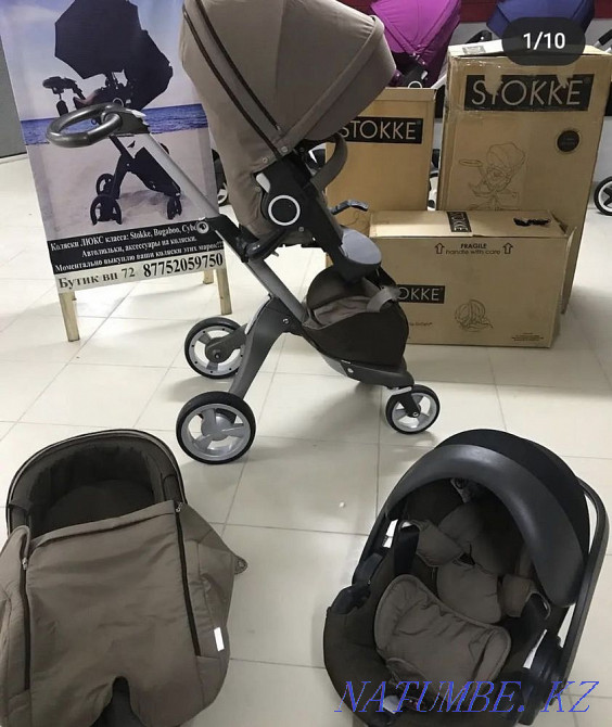 Коляска Stokke xplory v4 3в1 оригинал в хорошем состоянии Алматы - изображение 1