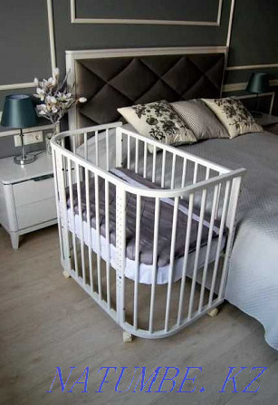 Приставная кроватка Эстель 5 в 1+матрас, детская кровать манеж Алматы Актобе - изображение 1