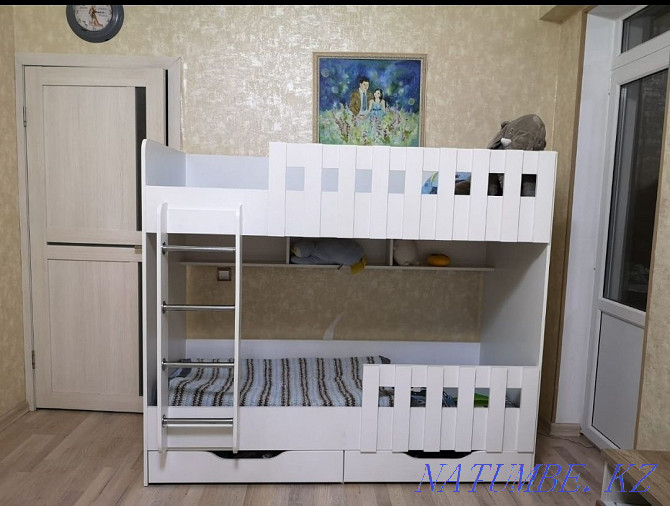 Кровать детская двухъярусная двухярусная новая манеж Акбулак - изображение 1