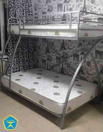Двухъярусная металлическая кровать (двухярусная). Рассрочка Каспи. Almaty