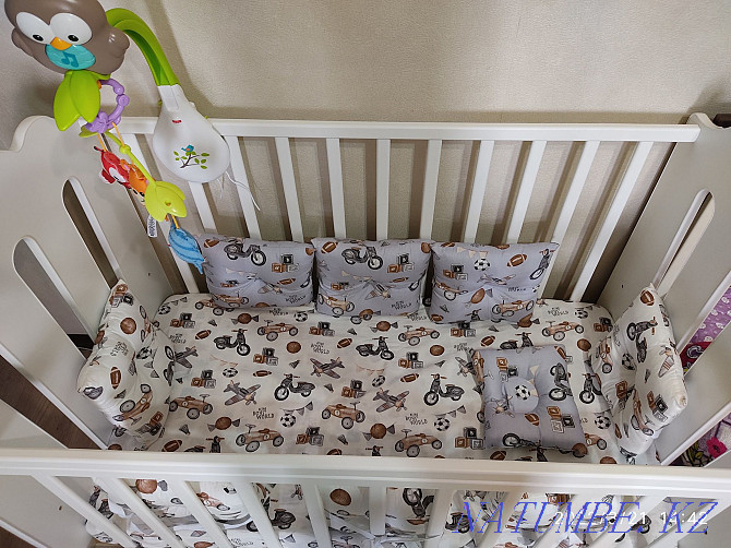 Baby crib + mattress + pillows for sale. Nur-Sultan Aqtau - photo 1