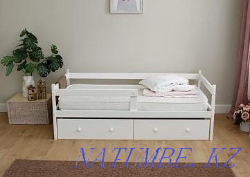 Children's bed TOMIX HONEY (White), material: solid birch. 160x80cm  - photo 1