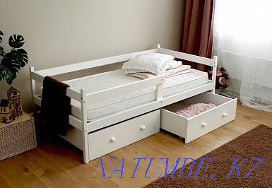 Children's bed TOMIX HONEY (White), material: solid birch. 160x80cm  - photo 2