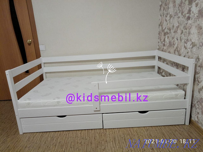 Children's bed Russia solid birch orthopedic mattress set Балыкши - photo 4