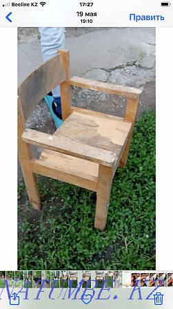 Children's chair USSR bu wooden up to 7 years  - photo 3