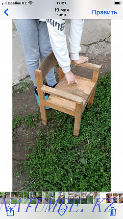 Children's chair USSR bu wooden up to 7 years  - photo 4
