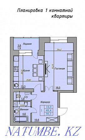 1-комнатная квартира Кокшетау - изображение 1