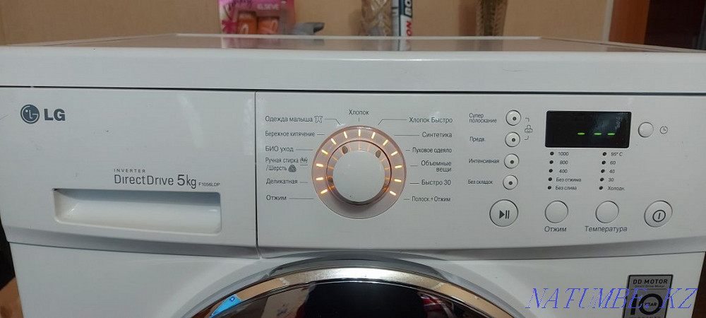 LG тікелей жетекті автоматты 5 кг Өте жақсы жағдайда Жеткізу.  Қарағанды - изображение 5