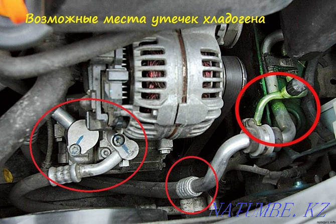 Services of one hundred refueling of car air conditioners freon diagnostics of the air conditioner Astana - photo 5