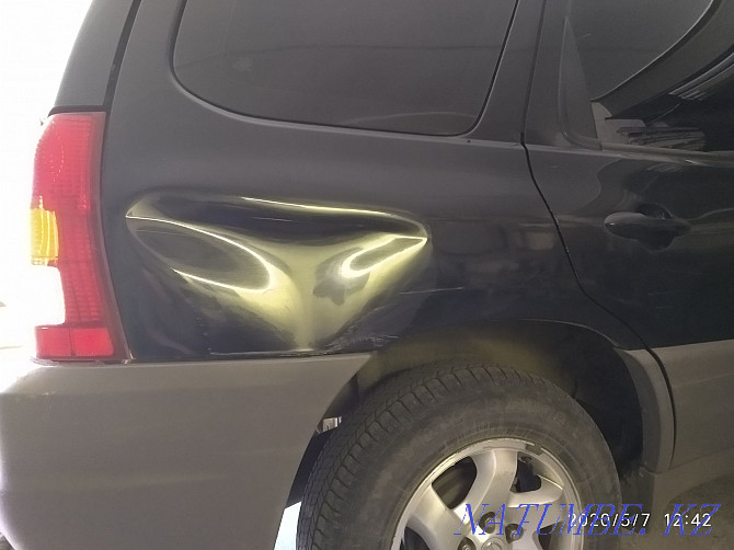 Removal of dents without painting. Correction of deformed state car numbers. Petropavlovsk - photo 5