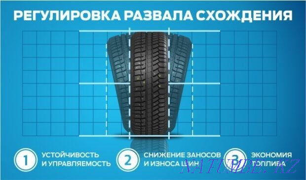 Развал-схождение колес на авто до 2020 года до 24:00 Без выходных Костанай - изображение 2