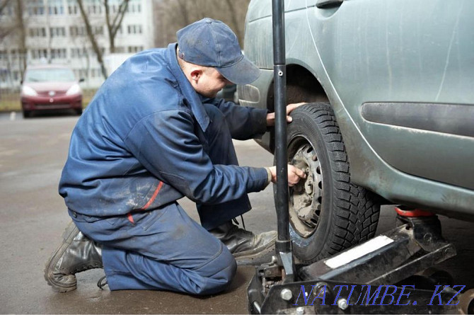 Offsite tire fitting. Mobile tire fitting on the road Astana - photo 1