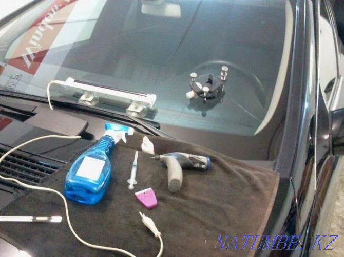 Windshield chip and crack repair. Auto glass installation Pavlodar - photo 6