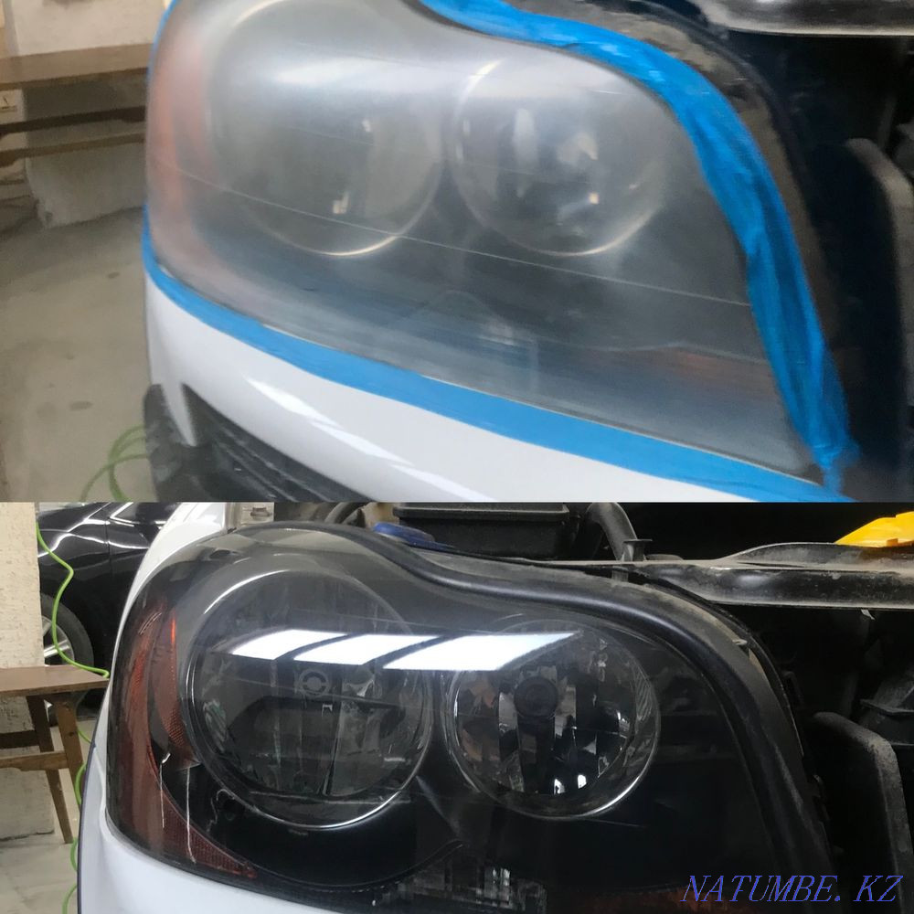 Restoration of cracks, repair of chips on the windshield headlight armoring Almaty - photo 3