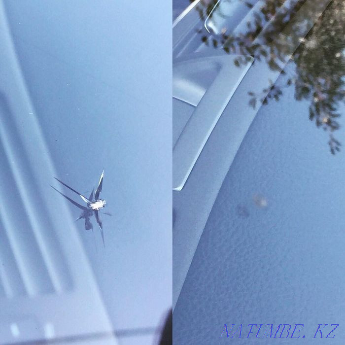 Restoration of cracks, repair of chips on the windshield headlight armoring Almaty - photo 2