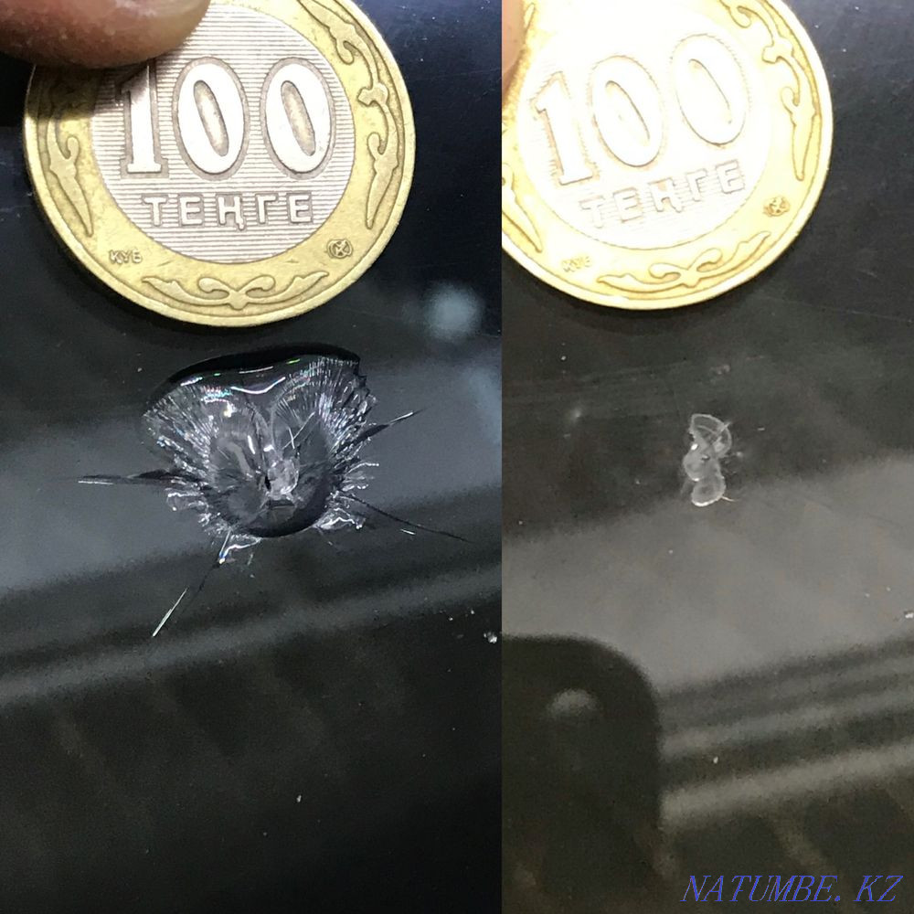Restoration of cracks, repair of chips on the windshield headlight armoring Almaty - photo 7