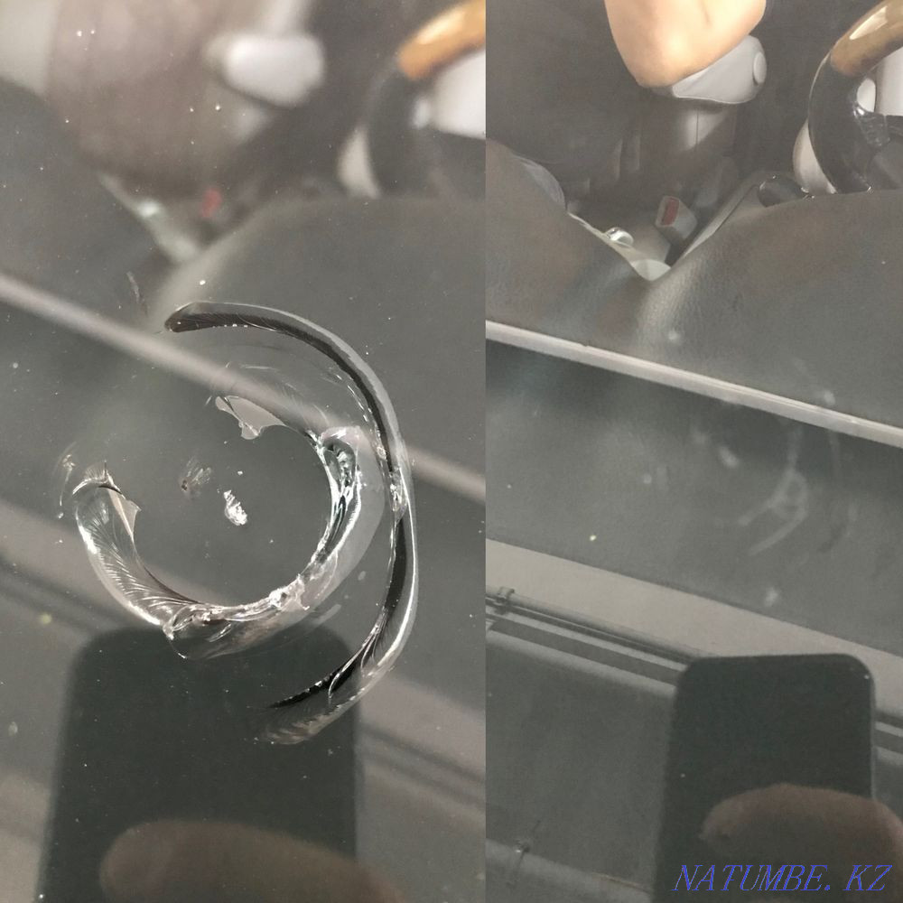 Restoration of cracks, repair of chips on the windshield headlight armoring Almaty - photo 4