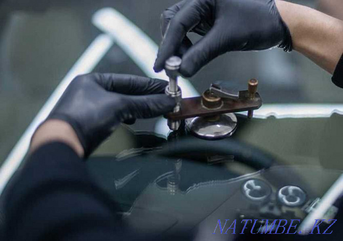 Repair of chips and cracks on auto glass and shop windows Almaty - photo 1