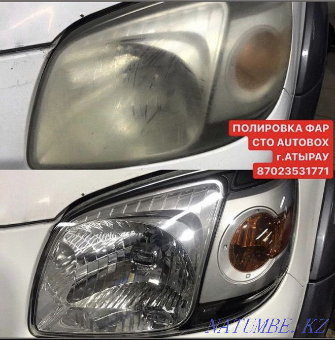 STO «AUTOBOX» фарларын кәсіби жылтырату  Атырау - изображение 2