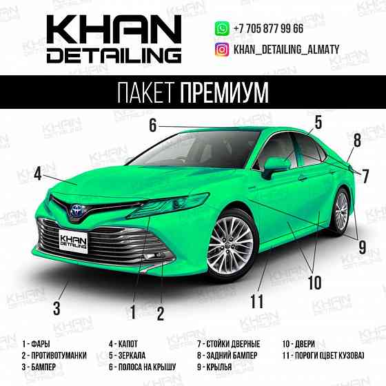 Антигравийная бронепленка, оклейка фар, оклейка кузова. Khan Detailing Алматы