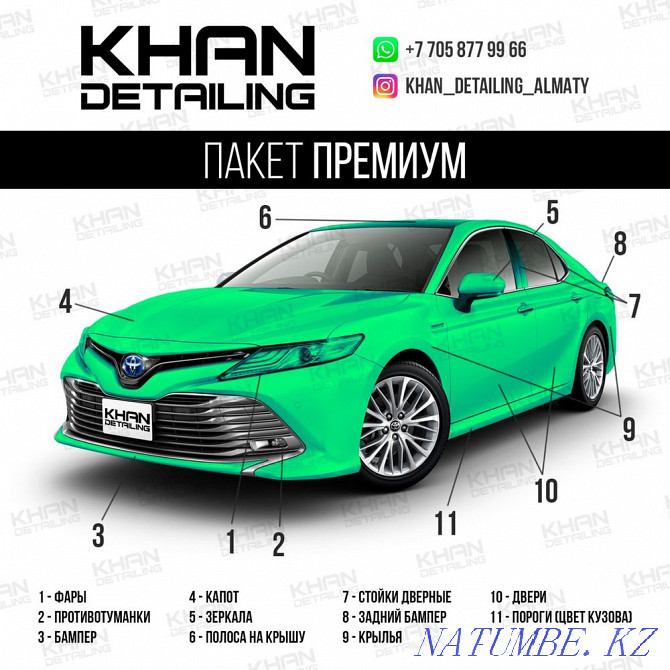 Антигравийная бронепленка, оклейка фар, оклейка кузова. Khan Detailing Алматы - изображение 2