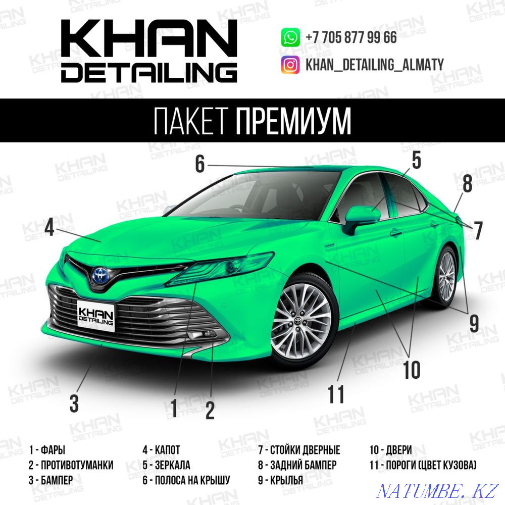 Антигравийная бронепленка, оклейка фар, оклейка кузова. Khan Detailing Алматы - изображение 2