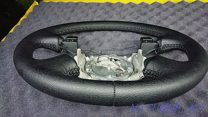 Steering wheel upholstery in leather, eco-leather. Padding of casings and gearshift knobs. Karagandy - photo 6