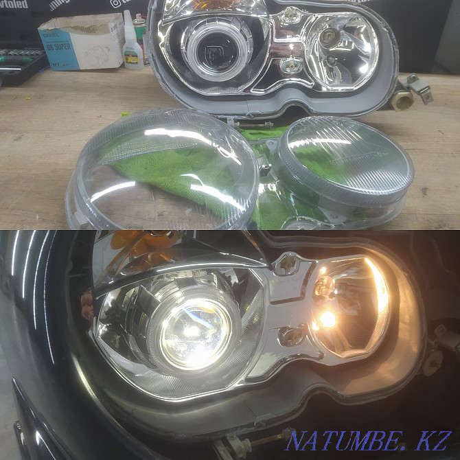headlight repair headlight cleaning disassembled lens installation Astana - photo 4