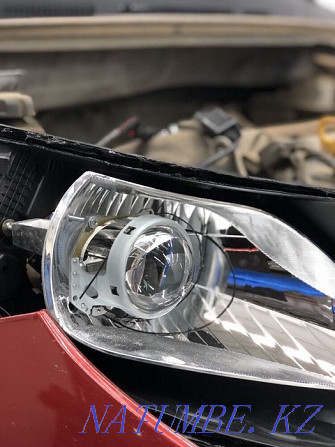 Repair of headlights installation of bi led lenses Polishing adjustment of headlights replacement of lenses Astana - photo 4