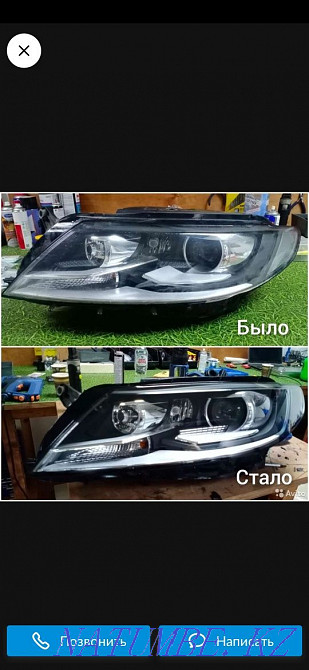 Repair polishing headlight cleaning /lenses installation/!chips cracks Toning Almaty - photo 8