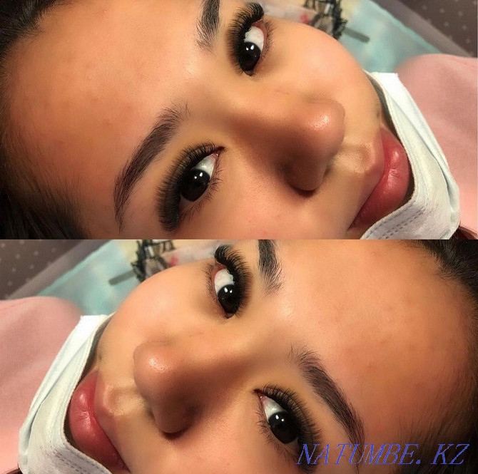 Volume eyelash extension 3500, brow shading 6000, coloring Aqtobe - photo 3