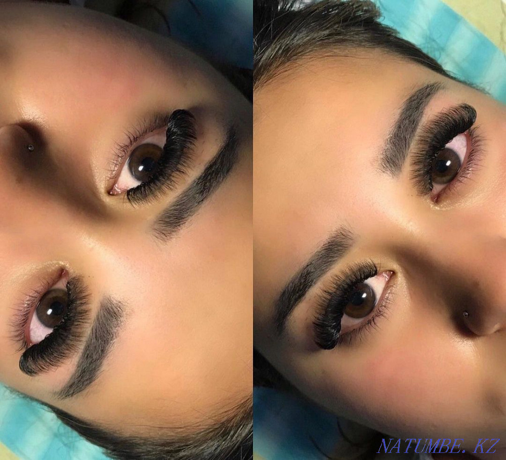 Объёмное наращивание ресниц 3500, растушевка бровей 6000, покраска Актобе - изображение 4