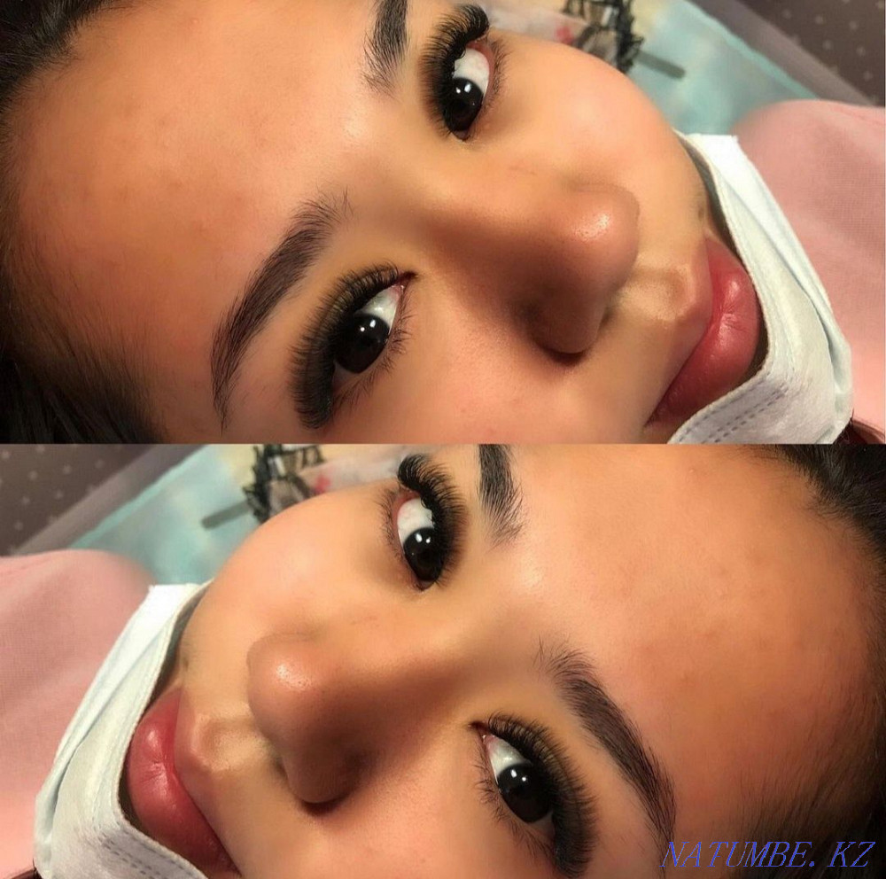 Объёмное наращивание ресниц 3500, растушевка бровей 6000, покраска Актобе - изображение 3