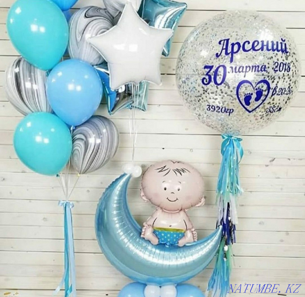 Helium balloons for discharge from the hospital, car stickers. Nur-Sultan Astana - photo 3