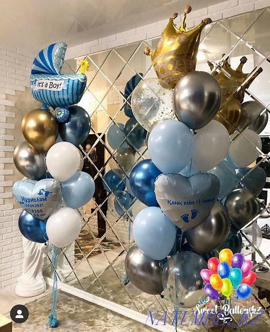 Шары гелиевые шарики на выписку от 300тг инстаграмм sweet_ballonskz Астана - изображение 3
