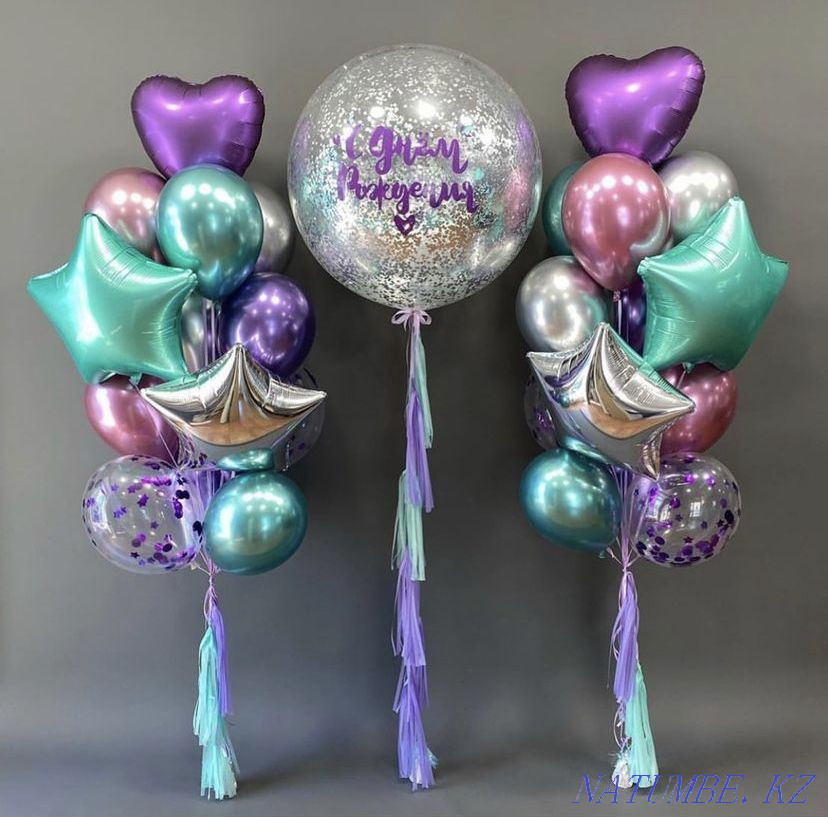 Шарлар. Шарлар. Әуе шарлары. Туған күнге арналған гелий шарлары  Ақтөбе  - изображение 1