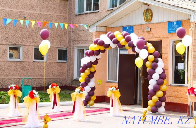 Photo zone. Balloon arches. Frame rental. helium balloons. Decor. Almaty - photo 1